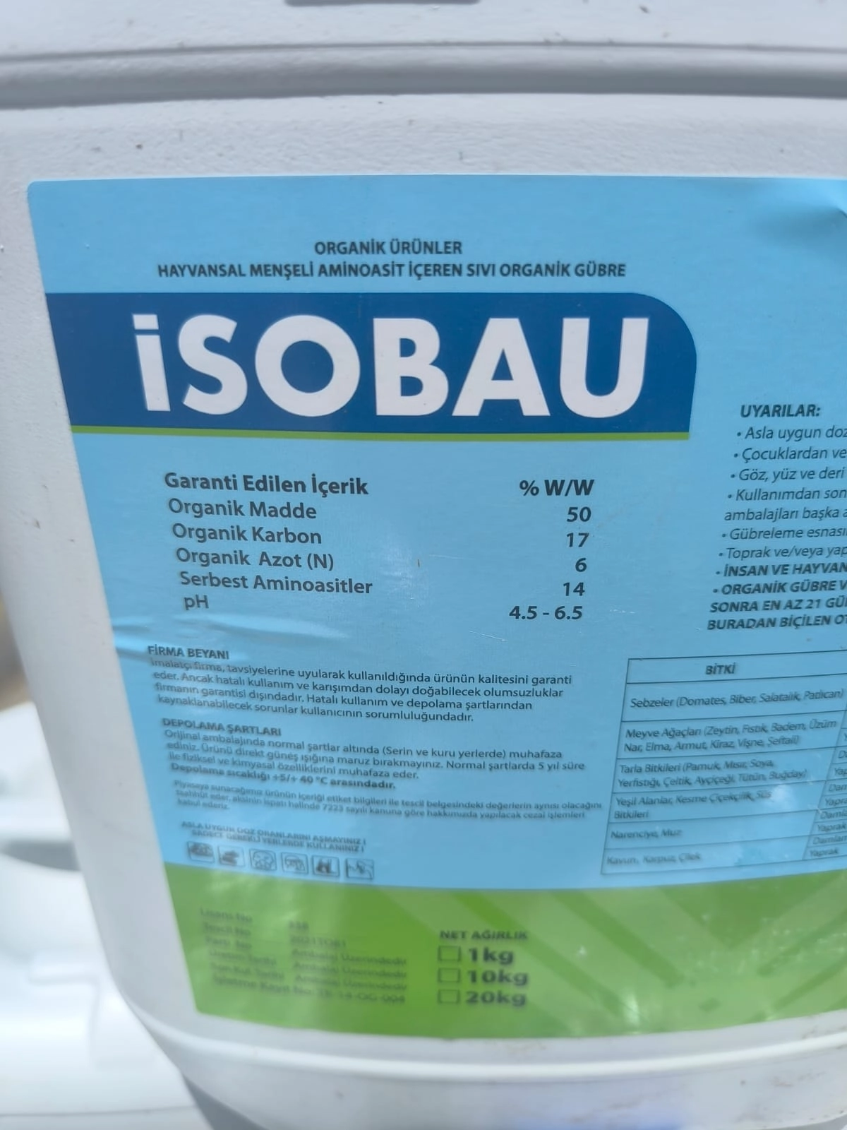 İsobau 20 Lt.( Hayvansal Amino Asit)